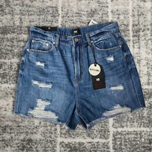 NWT L&M Black Label Distressed Denim Shorts - Size L